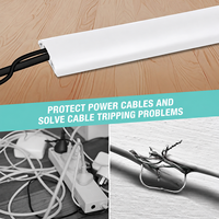 Protector de Cables Autoadhesivo para Piso, Canal Flexible para Gestión de Cables, 30mm X 10mm