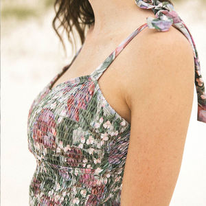 Maillot de bain plissé floral de haute qualité, mode plage, personnalisé, confortable, en nylon recyclé, une pièce - Product Image 5