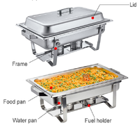 Ensemble de Plats Chafing Électriques pour Traiteur Professionnel, Chauffe-Plats de Buffet, Réchaud Alimentaire