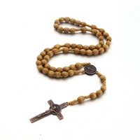 Mijjc — chapelet en bois, style rétro, fait à la main, collier de perles colombiennes, cadeau de vente en gros