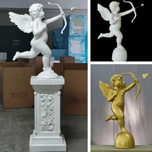 Scultura europea di angelo di tiro con l'arco di cupido in materiale in fibra di vetro per l'ornamento dell'hotel del cortile modella il prodotto - Product Image 5