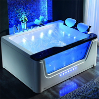 Balisi Luxe Twee Mensen Vierkante Waterval Smart Control Grote Maat Plein Acryl Massage Vrijstaande Spa Whirlpool