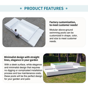 Piscina de Fibra de Vidrio de Lujo para Jardín, Sofá Pequeño para Piscina, Piscina Blanca Portátil Sobre el Suelo - Product Image 3