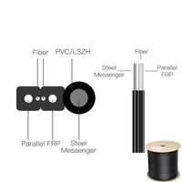 Fábrica al por mayor Fibra óptica LSZH FTTH Cable de caída 1-8 Core FRP Fuerza Cables de comunicación al aire libre
