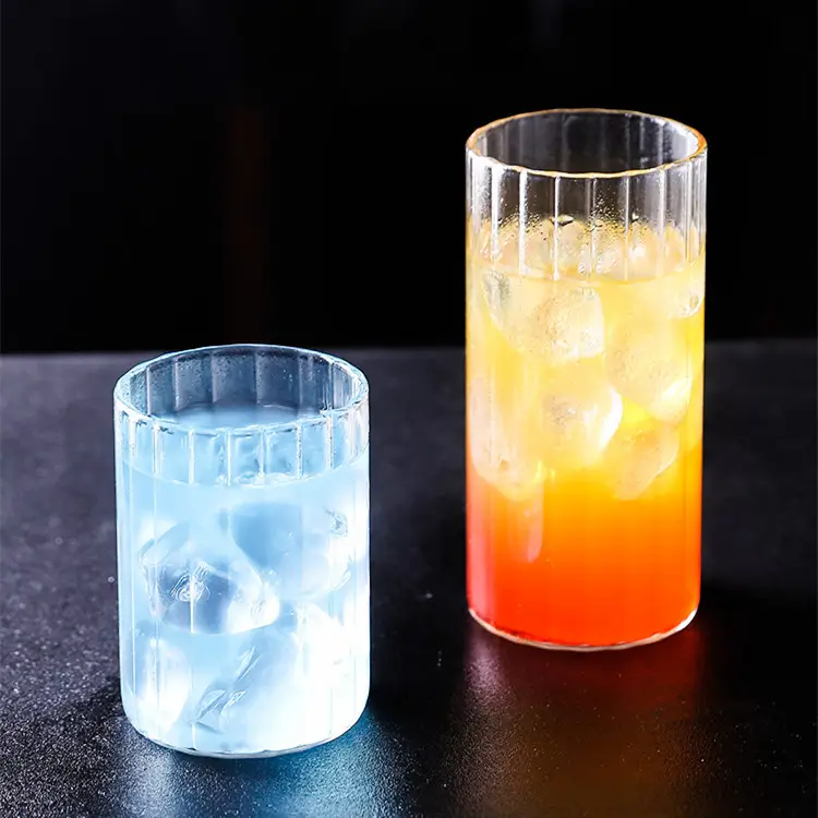 แก้วทรงตรงสุดสร้างสรรค์สำหรับใส่เครื่องดื่ม,แก้วค็อกเทลแก้วทรงสูงแก้วชาเย็นลองไอส์แลนด์แก้วดื่มนมแบบใส