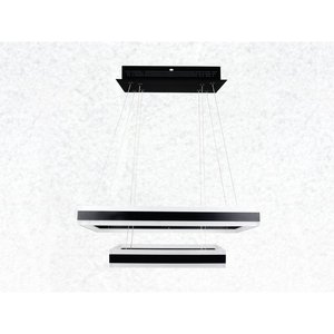 Lampada rettangolare a ciondolo LED 3D stampato colore nero doppio anello 600x300mm dimmerabile Triac Dimmer dimmerabile Triac Dimmer