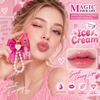 Porte-clés Perle, Huile à Lèvres, Charme Nœud Crème Glacée, Gloss – Boîte de Présentation 24 Pièces, Vente en Gros, Marque Privée