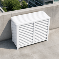 Cache-climatiseur amovible en aluminium avec panneau articulé, protection extérieure pour pompe à chaleur, entretien facile