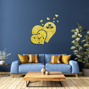 <span class=keywords><strong>Di</strong></span> alta qualità formato su misura e colore orologio <span class=keywords><strong>di</strong></span> specchio autoadesivo della parete fornitore per i bambini camera da letto smontabile del <span class=keywords><strong>cuore</strong></span> <span class=keywords><strong>di</strong></span> amore carta da parati - Product Image 1