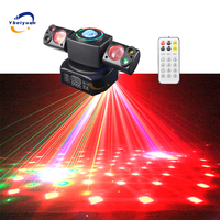 2PCS 60W RGBW 4-en-1 Party Effect Beam Laser Aperture Strobe Light Remote Control DMX512 DJ Disco Bar KTV Christmas Stage Light