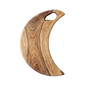 Planche à découper en bois de manguier en forme de croissant de lune, plateau de service pour charcuterie - Product Image 1