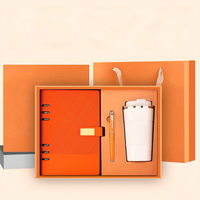 Conjunto de Regalo de Cuaderno Portátil de Cuero Elegante de Diseño Nuevo Personalizado con Bolígrafo y Taza Térmica para Reuniones Empresariales