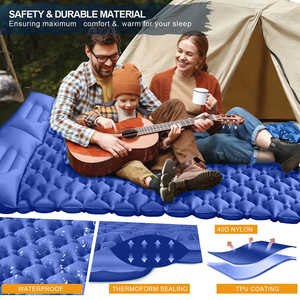 E-RIKE Materassino Gonfiabile Impermeabile Leggero Durevole Pieghevole Portatile Doppio per Campeggio all'Aperto con Pompa Integrata - Product Image 4