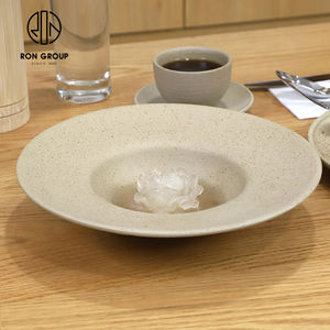 Classica argilla <span class=keywords><strong>ceramica</strong></span> rotonda Pasta Pasta <span class=keywords><strong>servizio</strong></span> cibo da 8 pollici piatto per ristorante Hotel commerciale stoviglie stoviglie - Product Image 1