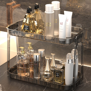 Bathroom Storage Rack 2 Tier Acrylic Cosmetic Organizer Freestanding Countertop <b>Shelf</b> for Makeup and Toiletries - Product Image 1