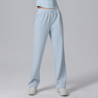 Último Diseño DePantalones De Cintura Alta Para Mujer Tela, Yoga Pantalones, Deportes, Informal, Pierna Recta, Cintura Elástica