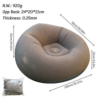 Canapé gonflable de camping, fauteuil double, fauteuil gonflable en tissu d'extérieur avec pompe à air intégrée