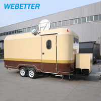 WEBETTER Remorque de restauration extérieure Camion mobile de restauration rapide pour café Camionnette de boulangerie Chariot à crêpes Camion de restauration Kebab Avec cuisine complète
