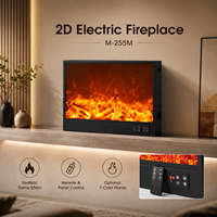 Cheminée électrique décorative autoportante avec effet de flamme réaliste, télécommande infrarouge et effet de feu multicolore