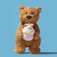 Jellycatt Peignoir Ours de Barcelone Super Mignon Style Instagram, Peluche Apaisante pour Bébé, Rembourrage Coton PP