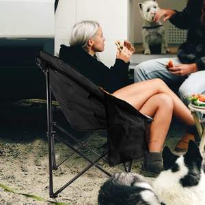 Woqi الثقيلة رخيصة كرسي تخييم قابل للطي مع مظلة مسند - Product Image 6