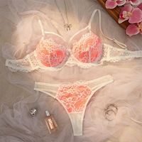 Soutien-gorge push-up en dentelle florale tricotée pour femme IStapromo Gifts, fin, respirant, avec bretelles réglables, bonnet 3/4, fermeture avant