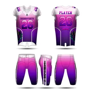 Neuankömmling langlebige Kinder Fußball Trikot angepasst volle Sublimation American Football Uniformen