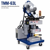 Machine automatique de chanfreinage de plaques TMM-63L 415V 50Hz Triphasé, Chanfreinage 0-90 Degrés, Usinage des bords de plaques d'acier 8-60mm, Préparation pour le soudage