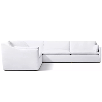 Canapé d'angle pour salon, fabrication directe d'usine, structure en bois artisanale, tissu écologique, coussin en peluche, maison, villa, hôtel