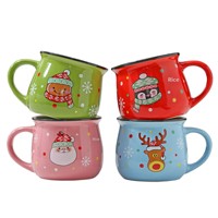 Mug en céramique écologique de Noël, motif Père Noël de dessin animé, résistant aux hautes températures, compatible micro-ondes et lave-vaisselle
