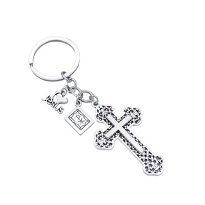 Llavero de <span class=keywords><strong>la</strong></span> Biblia Sagrada con Cruz, Anillo de Jesús, Metal Vintage, Accesorio Cristiano, Creencias Religiosas, Hecho a Mano, DIY - Product Image 1