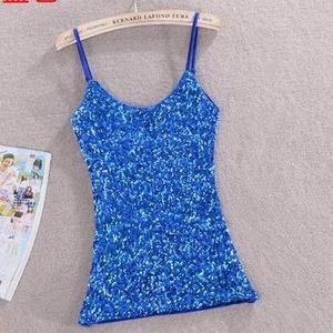 Slim & Skinny Fashion <b>Sequins</b> <b>Top</b> Women Halter Shirt <b>Top</b> Women's T Shirt Fashion - Product Image 4