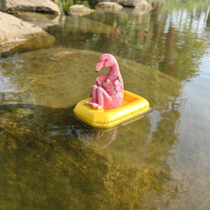 OEM pintado a mano decoración de la boda resina flamenco escultura estatua jardín adornos artesanías regalo de negocios estanque flotante - Product Image 3