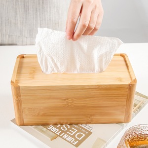 Bamboo Tissue Box <b>Rectangle</b> Minimalist Design For Living Room Desktop Storage - Product Image 5