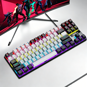 Wired Gaming Keyboard Three Color Splicing Light Up Mechanical Feeling Keyboard Desktop <b>Computer</b> <b>Accessories</b> - Product Image 2