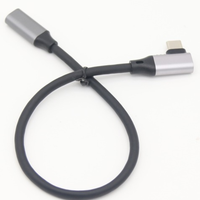 Câble personnalisé Gen2 USB 3.1 à angle de 90 degrés, extension mâle-femelle Type-C, 20 Gbps, charge rapide, câble PVC pour microphone/haut-parleur/moniteur