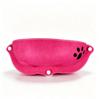 Hamac pour chat à ventouse en feutre multicolore en forme de croissant, lit pour animal de compagnie à suspendre sur vitre
