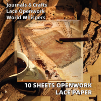 10 feuilles par paquet, papier ajouré à motifs dentelle, série Souffles du Monde, pour journalisation, scrapbooking et décorations
