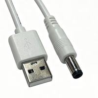 Cable de Alimentación USB a DC5.5*2.1mm/2.5mm y DC4.0*1.7mm y DC3.5*1.35mm Macho con Luces LED y Audio para Cámara CCTV de Laptop