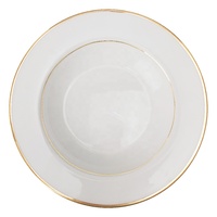 Vaisselle de table personnalisable en gros pour la maison, assiettes blanches pour restaurant, assiettes en céramique, vaisselle haut de gamme en porcelaine fine avec bord doré