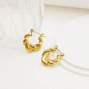 High Quality Waterproof Women <b>Gold</b> Plated Stainless Steel <b>Jewelry</b> <b>Set</b> for Women Stainless Steel Hollow Design Earrings - Product Image 3