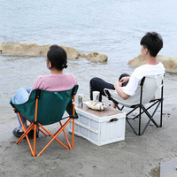 Chaise pliante d'extérieur à prix d'usine en gros, chaise lune portable pour la pêche et le camping, logo couleur personnalisé, randonnée, pique-nique