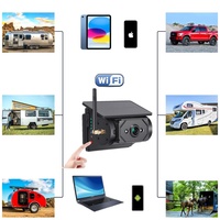 Caméra de recul sans fil Wi-Fi à énergie solaire 100m pour bus, fourgonnette, camion, camping-car, compatible iOS et Android