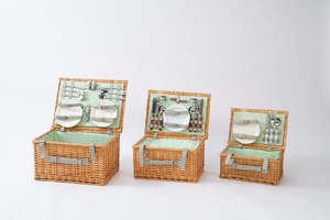 Cesta de Picnic Plegable Hecha a Mano con Doble Tapa JY Natural Fruit, con Mesa Portátil y Tabla de Cortar, Material de Mimbre - Product Image 2