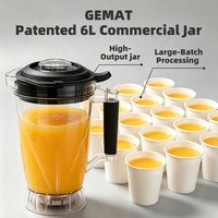 6L Professionele Commerciële Voedselblender, Heavy Duty Industriële Multifunctionele Touch Mixer Grinder Blender Machine