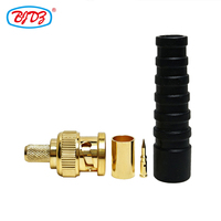 SDI BNC Male Plug Connector for RG59, Fully Gold-plated, with Boot RF Connectors in Stock