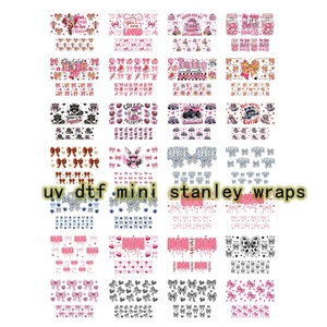 Wholesale Waterproof Cow Mini UV DTF Stanley Wrap <strong>Decal</strong> <strong>Tumbler</strong> Wrap Keychain Mini Cup Keychain Sticker for mini <strong>tumbler</strong>