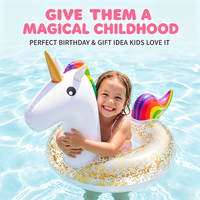 Bouée gonflable licorne à paillettes pour adultes, idéale pour les fêtes au bord de la piscine, la plage, les parcs aquatiques, transat flottant pliable en PVC