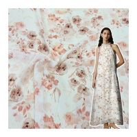 Gaun Anak Perempuan Motif Bunga Mawar dari Kain Chiffon Cetak Poliester 100% Ringan Ramah Lingkungan dengan Pola Crepe Tenun