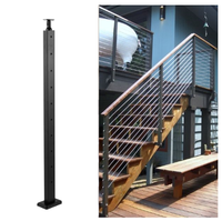 Rampe de balustrade à câbles en acier inoxydable noir mat pour escaliers, balcons et terrasses extérieurs, faible entretien